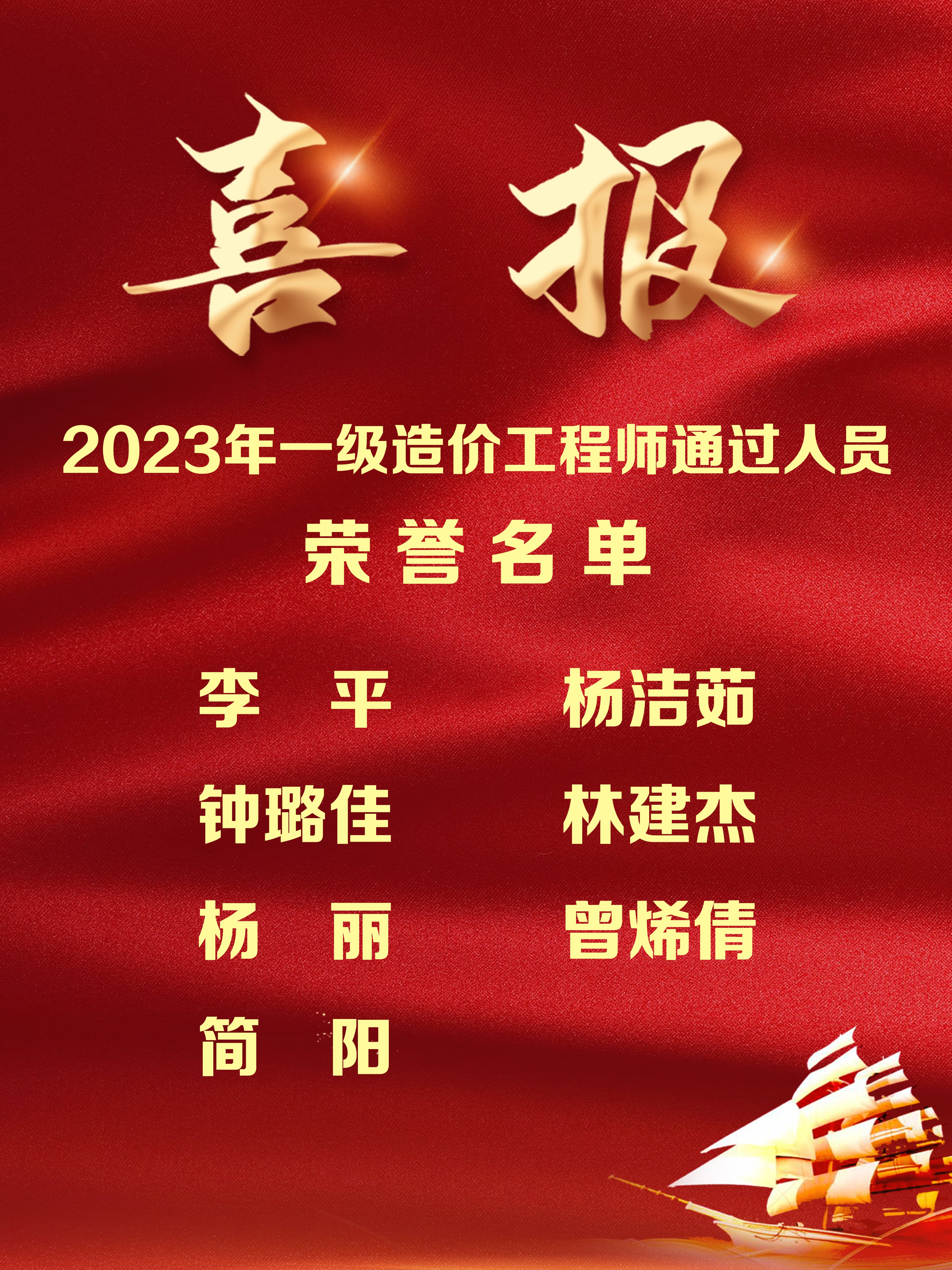 喜報！熱烈祝賀我司多名員工通過一級造價工程師考試！